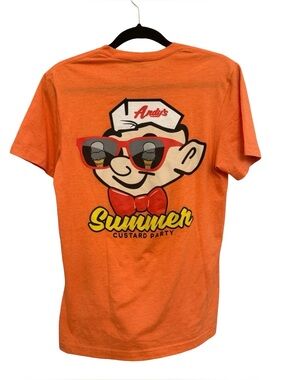 Andy’s Frozen Custard Crew T Shirt Men’s Orange Summer Custard Party No Size Tag